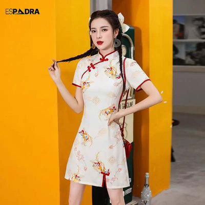 Fleity Cheongsam Qipao Dress