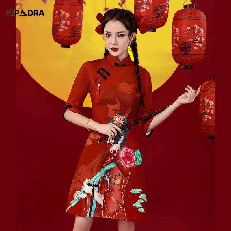 Anflow Cheongsam Qipao Dress