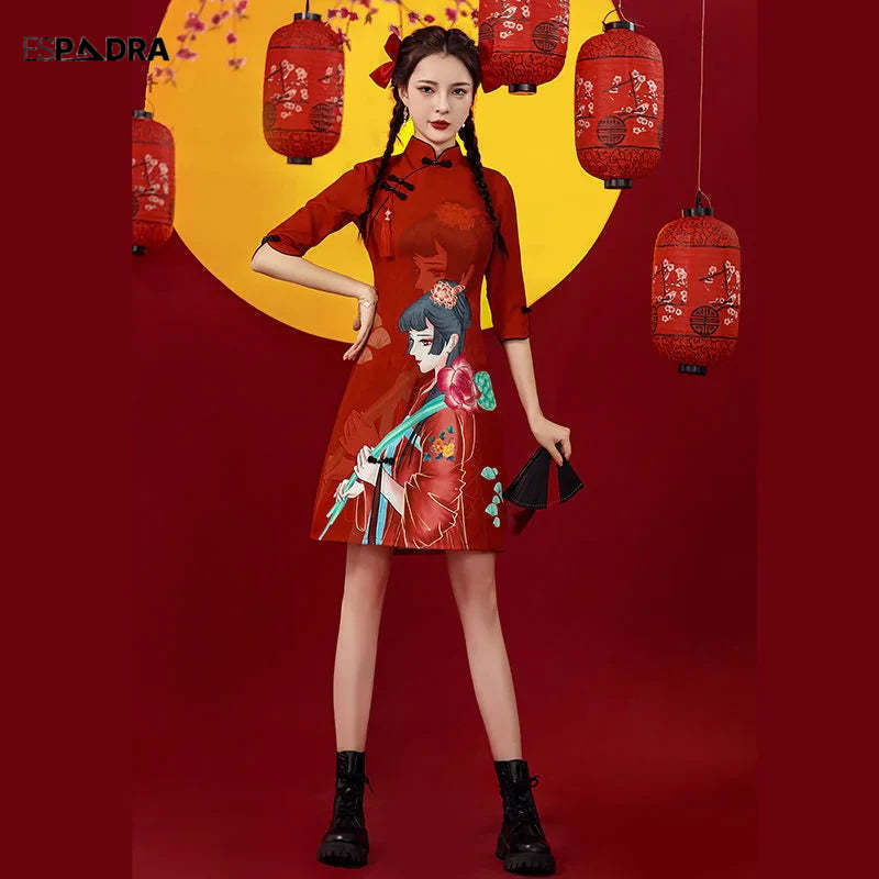 Anflow Cheongsam Qipao Dress